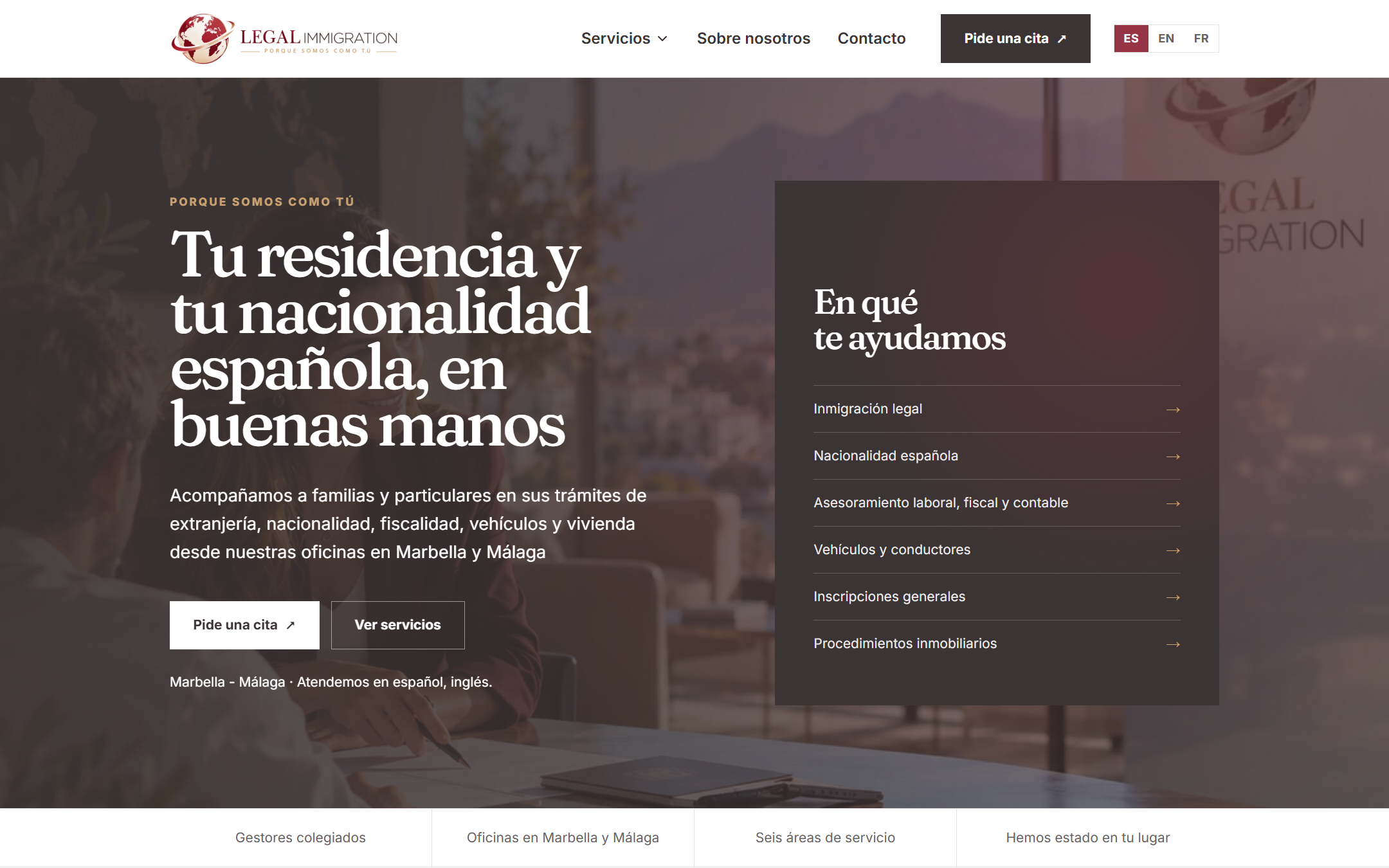 La web de Legal Immigration en una pantalla de escritorio